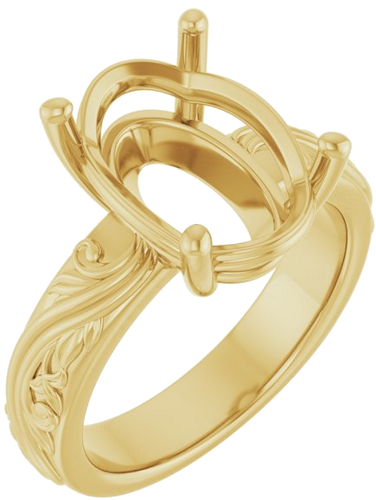 Sužadėtuvių Žiedas „Solitaire Sculptural“ 14k yellow gold Oval 14mm x 10mm (1)