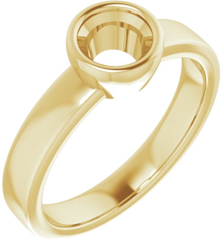18K Yellow 5.5 mm Round Solitaire Engagement Ring Mounting (1)