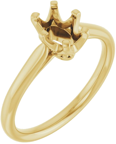 Sužadėtuvių Žiedas „Solitaire“ 585 Geltonojo Aukso Oval 7mm x 5mm (1)