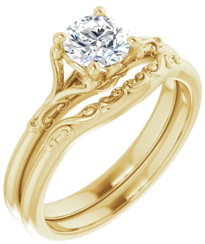 Sužadėtuvių Žiedas „Solitaire“ 14k yellow gold Round 5.5mm (6)