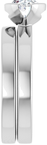Sužadėtuvių Žiedas „Half-Bezel Solitaire“ 14k white gold Oval 8mm x 6mm (9)