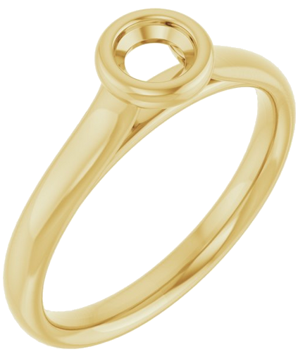 14K Yellow  4.1 mm Round Solitaire Engagement Ring Mounting (1)