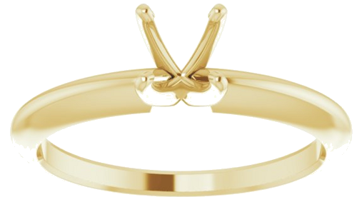 14K Yellow 5-5.3 mm Round 4-Prong Comfort-fit Solitaire Ring Mounting (3)