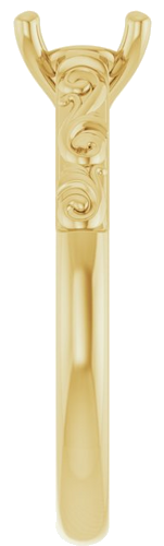 14K Yellow 6.5 mm Round Solitaire Engagement Ring Mounting (4)