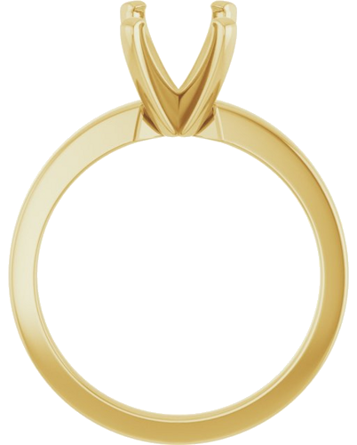 14K Yellow 8x6 mm Emerald Solitaire Engagement Ring Mounting (2)