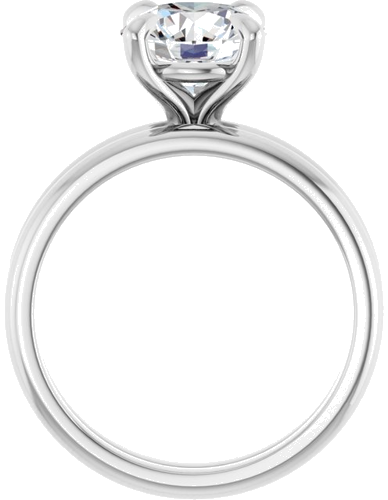 14K White  8 mm Round Solitaire Engagement Ring Mounting (7)