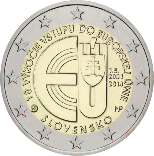 2014 Slovakija Įstojimo į ES 10 m. jubiliejus 2 eurų moneta (1)