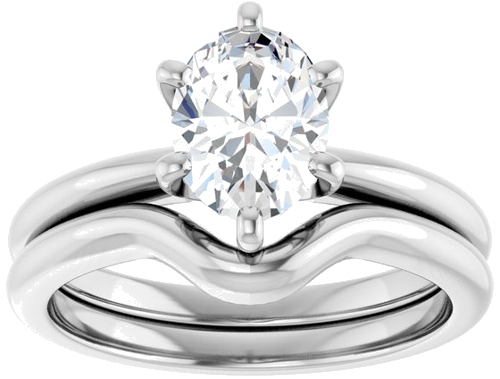 Sužadėtuvių Žiedas „Solitaire“ 950 Platinos Oval 8mm x 6mm (8)
