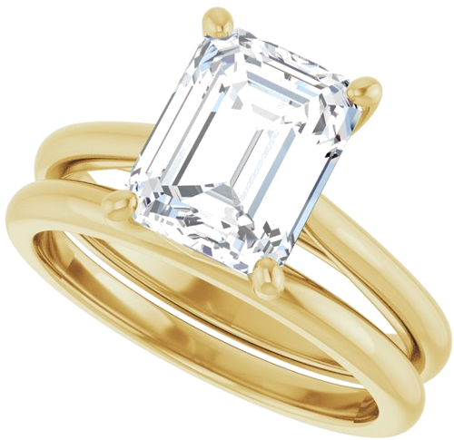 Sužadėtuvių Žiedas „Solitaire“ 10k yellow gold Emerald 9mm x 7mm (10)