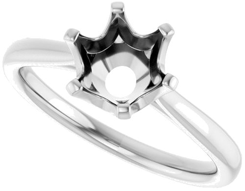 Sužadėtuvių Žiedas „Solitaire“ 585 Baltojo Aukso Round 7.4mm (5)