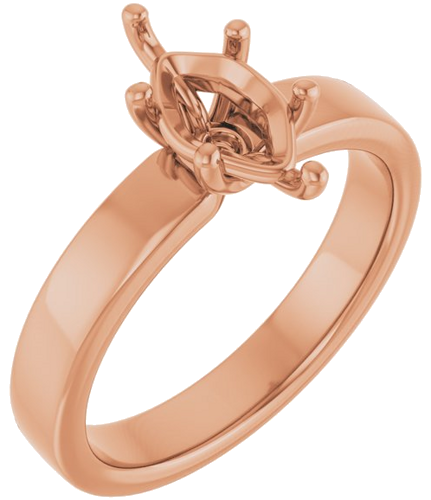 10K Rose 10x5 mm Marquise Solitaire Engagement Ring Mounting (1)