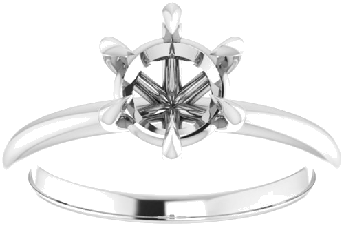 14K White 7 mm Round Solitaire Engagement Ring Mounting (3)