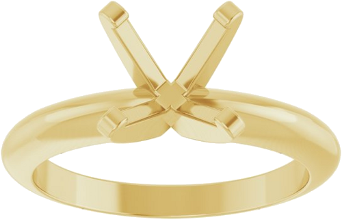 14K Yellow 7.6 mm Round Solitaire Engagement Ring Mounting (3)