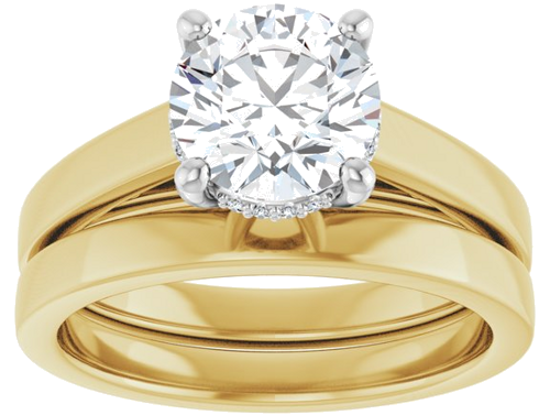 Sužadėtuvių Žiedas „Hidden Halo-Style“ 14k yellow/white gold Round 7.4mm (8)