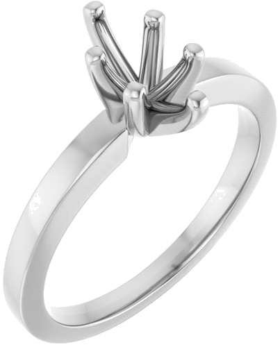 14K White 8x4 mm Marquise Solitaire Engagement Ring Mounting (1)