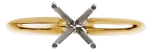 Sužadėtuvių Žiedas „Light Solitaire“ 585 Geltonojo Aukso Ir 950 Platinos Round 5.4mm x 5.7mm (3)