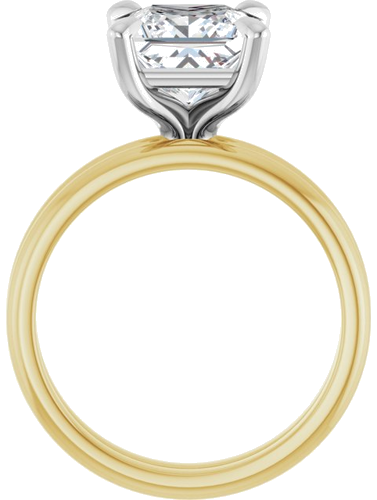 Sužadėtuvių Žiedas „Solitaire“ 14k yellow/white gold Square 7.5mm (7)