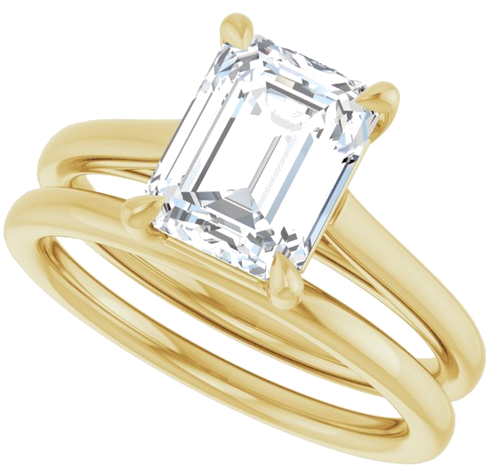 Sužadėtuvių Žiedas „Claw-Pong“ 14k yellow gold Emerald 8.5mm x 6.5mm (10)