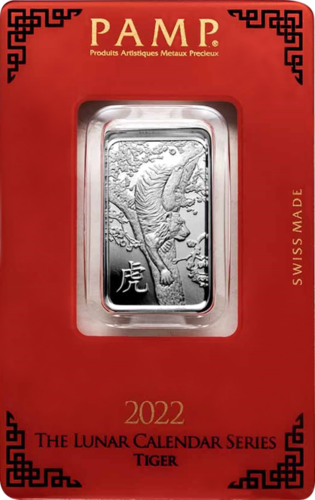 10 g Sudraba stienis 2022 Tīģera gads Lunar PAMP (1)