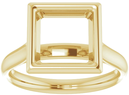 Sužadėtuvių Žiedas „Bezel-Set Solitaire“ 14k yellow gold Square 8mm (3)
