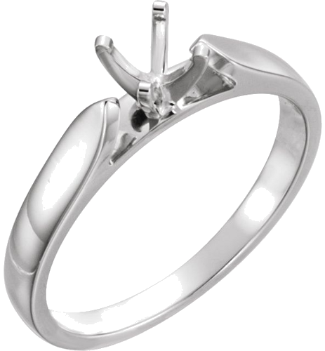 14K White 4.5 mm Round Engagement Ring Mounting (1)