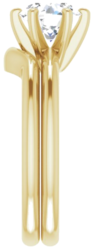 Sužadėtuvių Žiedas „Solitaire“ 585 Geltonojo Aukso Round 7mm (9)