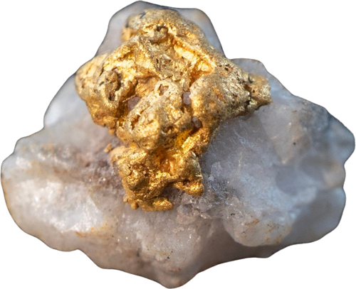 0.40 g. White quartz and gold matrix, Australia (1)