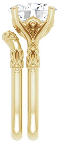 Sužadėtuvių Žiedas „Solitaire Sculptural“ 14k yellow gold Oval 10mm x 8mm (9)