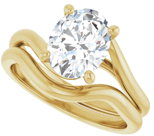 Sužadėtuvių Žiedas „Bypass“ 14k yellow gold Oval 9mm x 7mm (10)