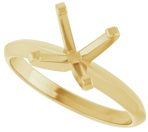 14K Yellow 8 mm Round Solitaire Engagement Ring Mounting (5)