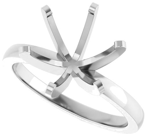 14K White 9.6-10.0 mm Round Solitaire Engagement Ring Mounting (5)