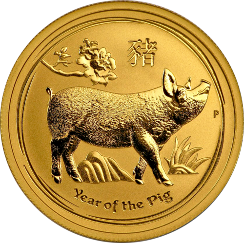 1/2 oz Год Свиньи (Lunar II) 2019 Австралия золотая монета (1)