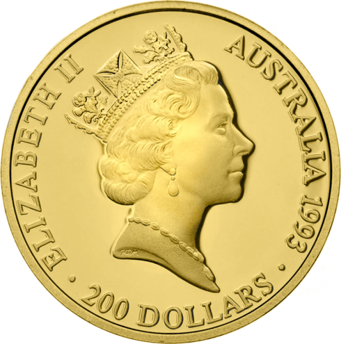 1993 Australija 100 metų Olimpinėms žaidynėms 200 dolerių auksinė moneta (2)
