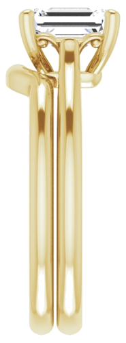 Sužadėtuvių Žiedas „Solitaire“ 585 Geltonojo Aukso Emerald 7mm x 5mm (9)