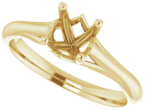 Sužadėtuvių Žiedas „Solitaire“ 585 Geltonojo Aukso Round 6mm (5)