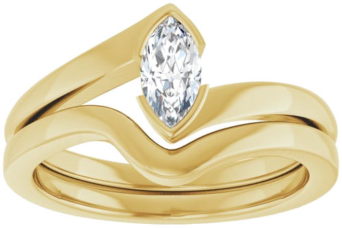 Sužadėtuvių Žiedas „Half-Bezel Solitaire“ 14k yellow gold Marquise 7mm x 3.5mm (8)