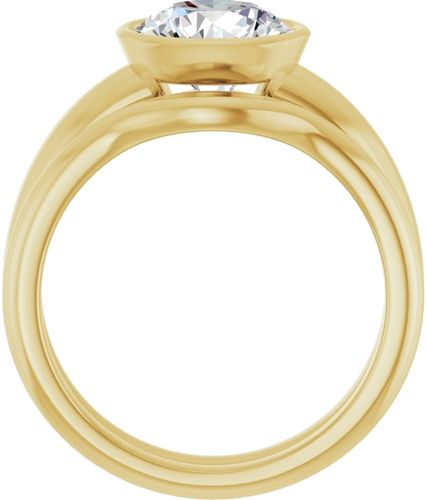 Sužadėtuvių Žiedas „Bezel-Set Solitaire“ 585 Geltonojo Aukso Round 8.2mm (7)