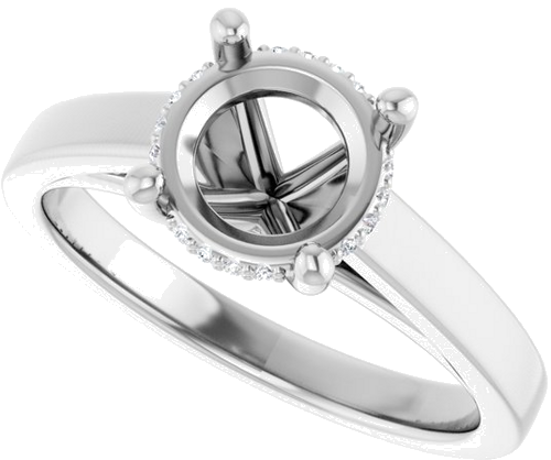 Sužadėtuvių Žiedas „Hidden Halo-Style“ 14k white gold Round 7.4mm (5)