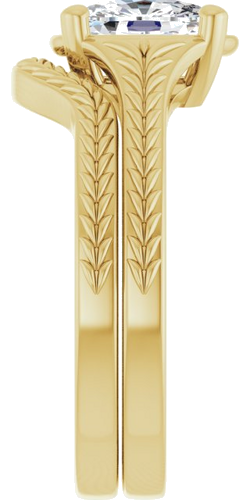 Sužadėtuvių Žiedas „Solitaire“ 14k yellow gold Elongated Cushion 7.5mm x 5.5mm (9)
