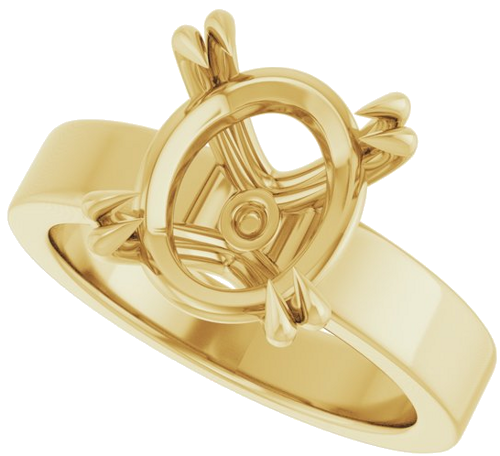 Sužadėtuvių Žiedas „Double Claw-Prong Solitaire“ 14k yellow gold Oval 12mm x 10mm (5)