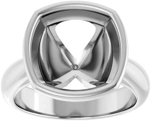 Sužadėtuvių Žiedas „Bezel-Set Solitaire“ 950 Platinos Cushion 11mm (3)