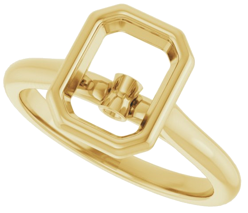 Sužadėtuvių Žiedas „Bezel-Set Accented“ 14k yellow gold Emerald 8mm x 6mm (5)