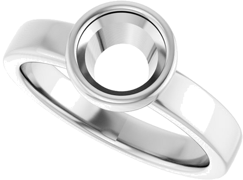 Sužadėtuvių Žiedas „Bezel-Set Solitaire“ 10k white gold Round 6.5mm (5)