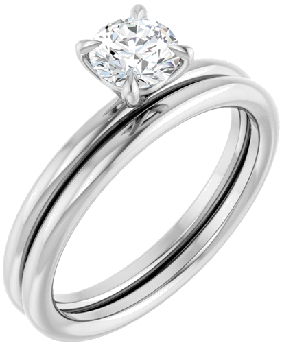 Sužadėtuvių Žiedas „Claw-Prong Solitaire“ 14k white gold Round 5.2mm (6)