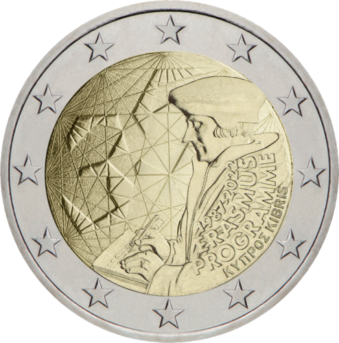 2022 Kipras Erasmus 35-metis 2 eurų moneta (1)