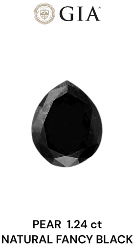1.24 carat Fancy Black-VVS2 Natūralus Pear Deimantas (1)
