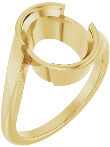 Sužadėtuvių Žiedas „Half-Bezel Solitaire“ 14k yellow gold Oval 11mm x 9mm (1)