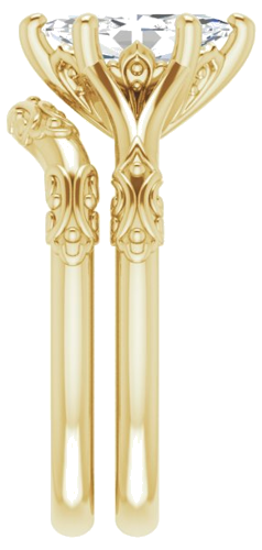 Sužadėtuvių Žiedas „Solitaire Sculptural“ 14k yellow gold Marquise 10mm x 5mm (9)