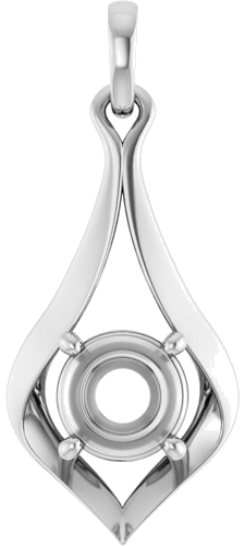 14K White  6.5 mm Round Pendant Mounting (1)