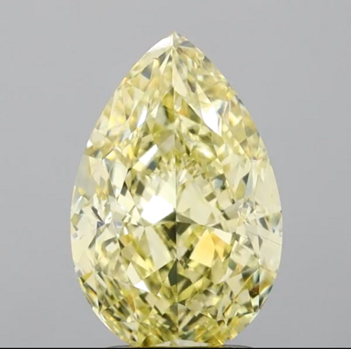 2.52 carat Fancy Light Yellow-SI1 Natūralus Pear Deimantas (1)
